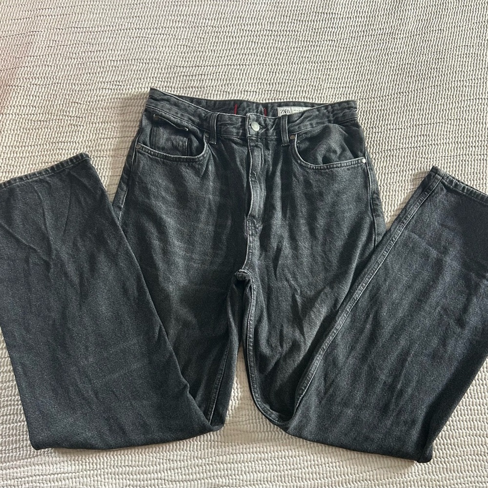 Zara Dark Gray Straight Jeans